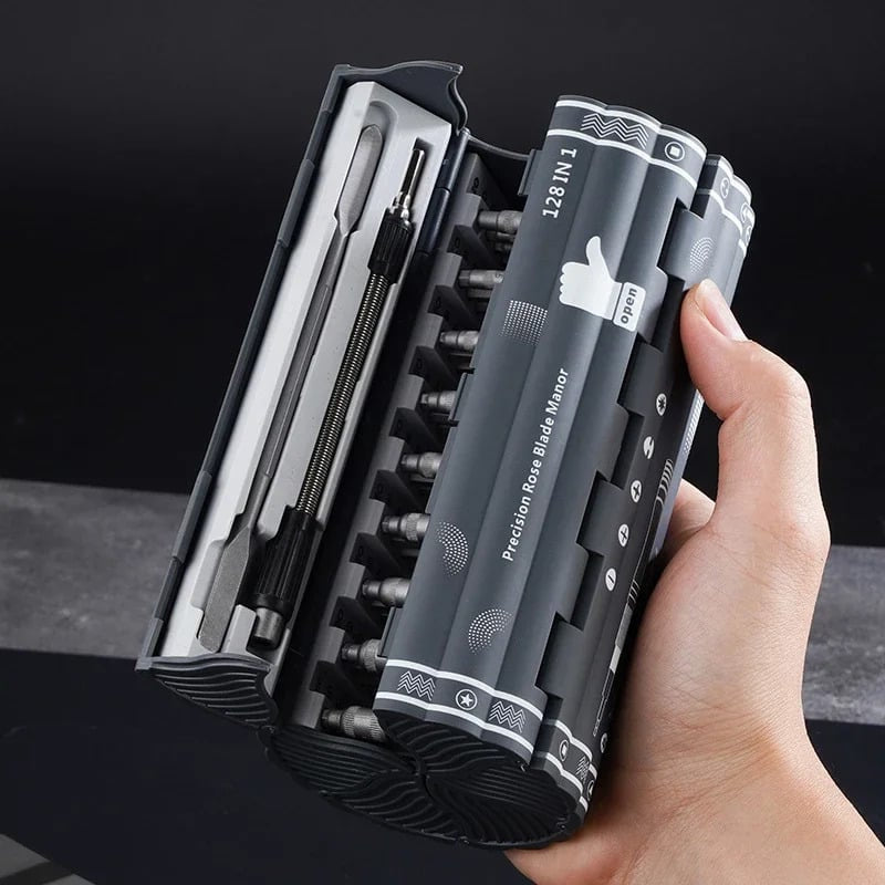 SkruvPro 128 - Multifunktionellt 128-i-1 magnetiskt precisionsskruvmejselset
