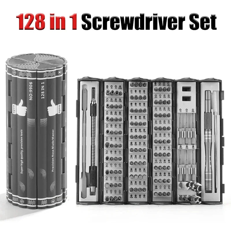 SkruvPro 128 - Multifunktionellt 128-i-1 magnetiskt precisionsskruvmejselset