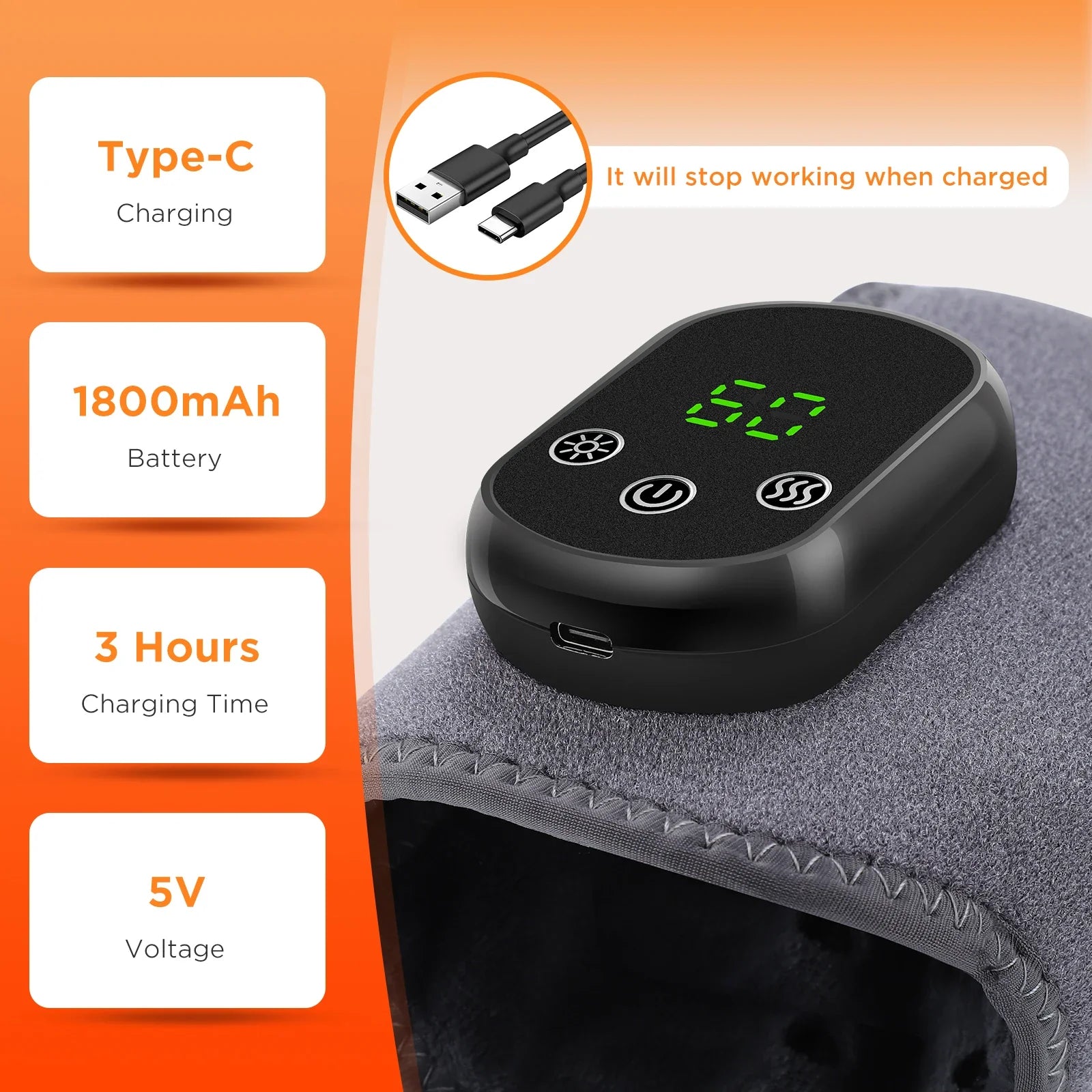 HeatFlex - Trådlös uppvärmd benmassager